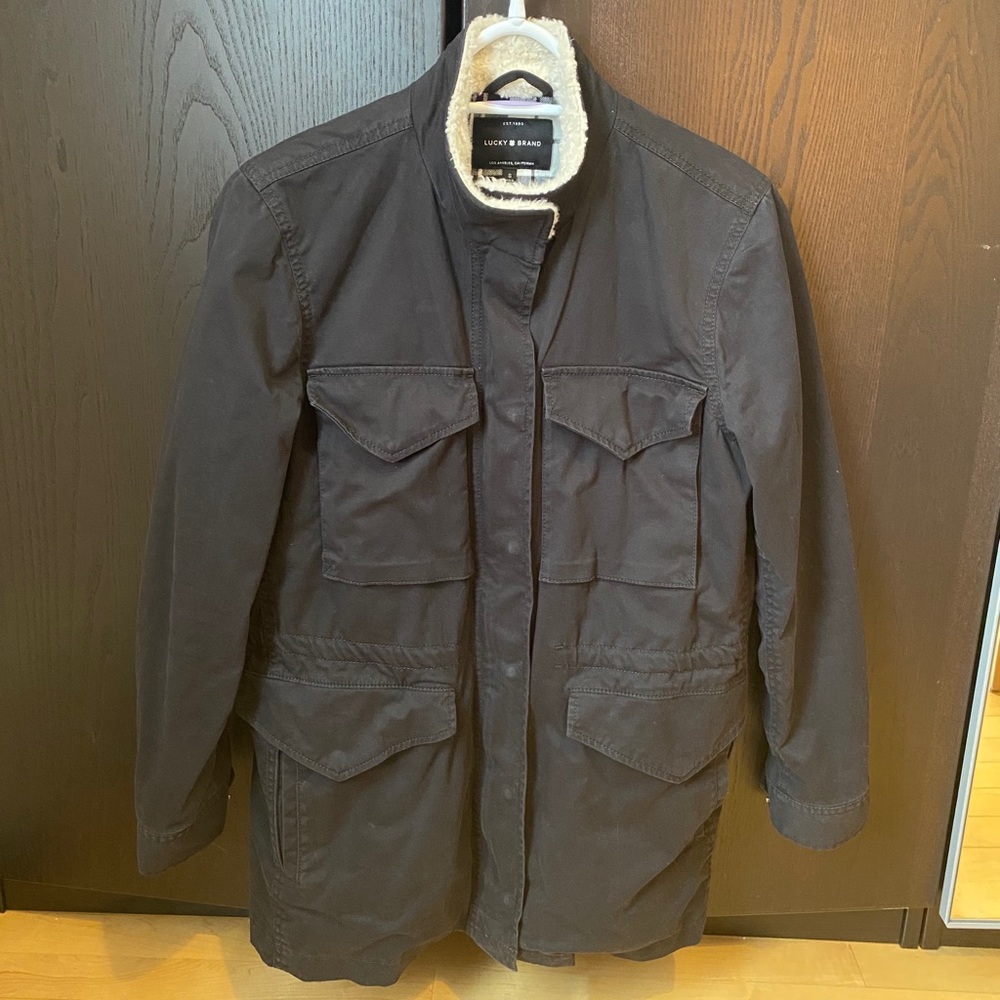 Lucky brand sherpa collar utility jacket